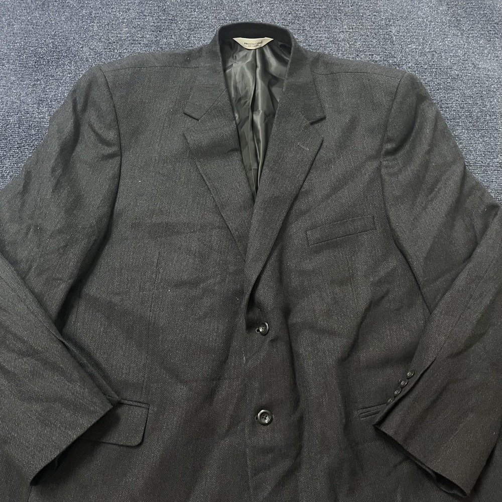 Pronto Uomo Blazer Mens Gray Herringbone 100% Lambswool Jacket Sport Coat‎